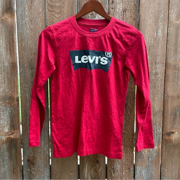 LEVIS Kids Red Long Sleeve Shirt Size 10-12 - Picture 1 of 12